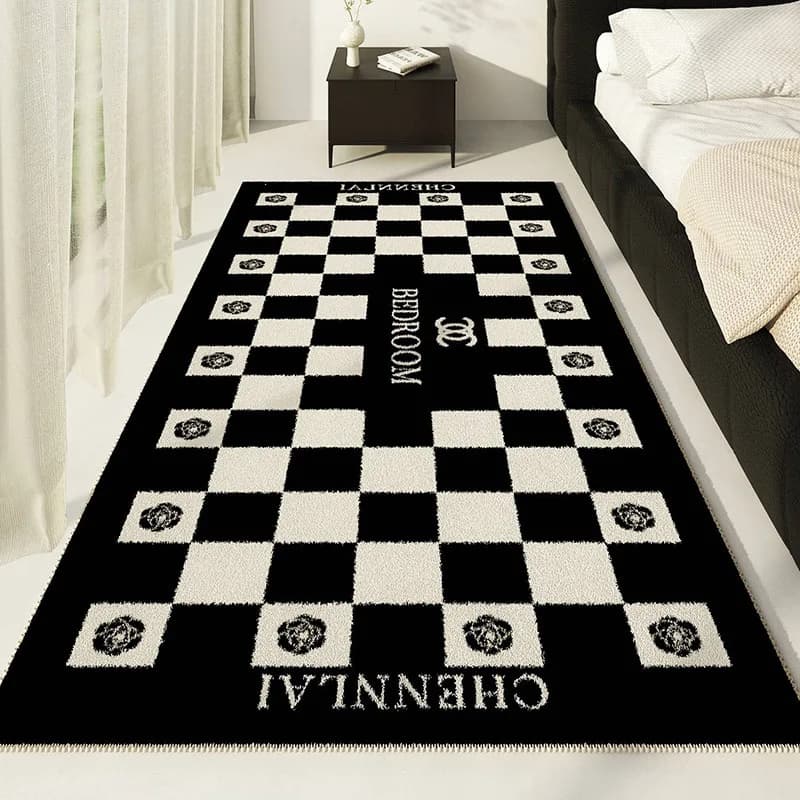 VIKAMA francese leggero lusso in bianco e nero soggiorno tappeto superiore camera da letto letto resistente allo sporco tappeto decorazione della casa