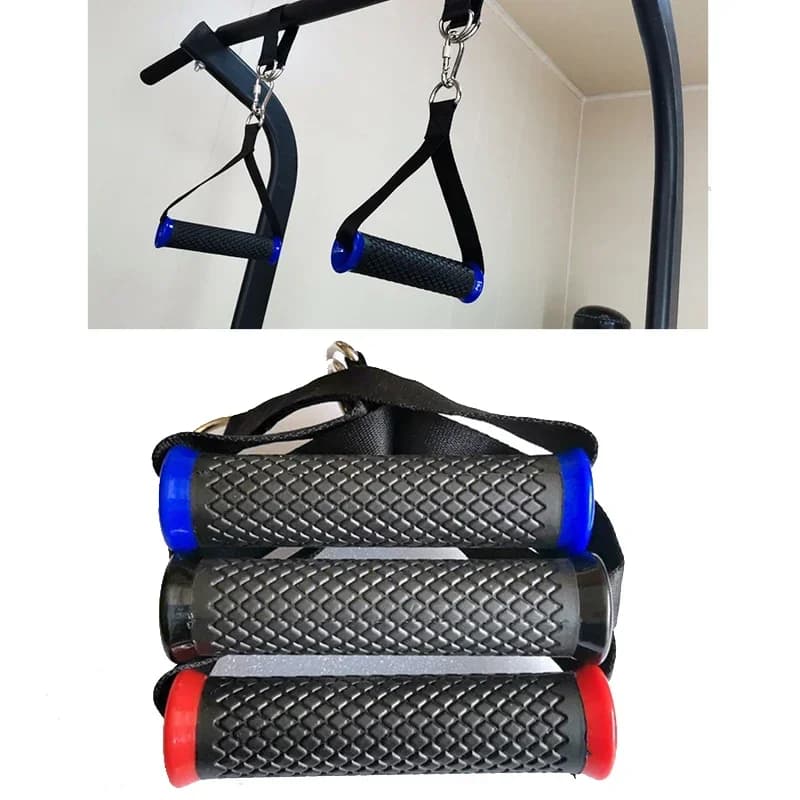 1pc Multifunction Gym Resistance Handles Anti-slip Grip Forte Nylon Weaving Fitness Grip Extractor Handle Gantry Accessories
