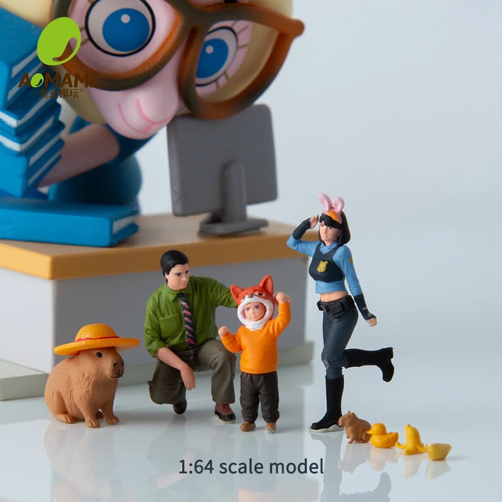 Kicarmod 1/64 Zoo Character Costume Set - High Precision 3D Printed Resin Miniature Scene for Car Model Diorama Collectible Gift