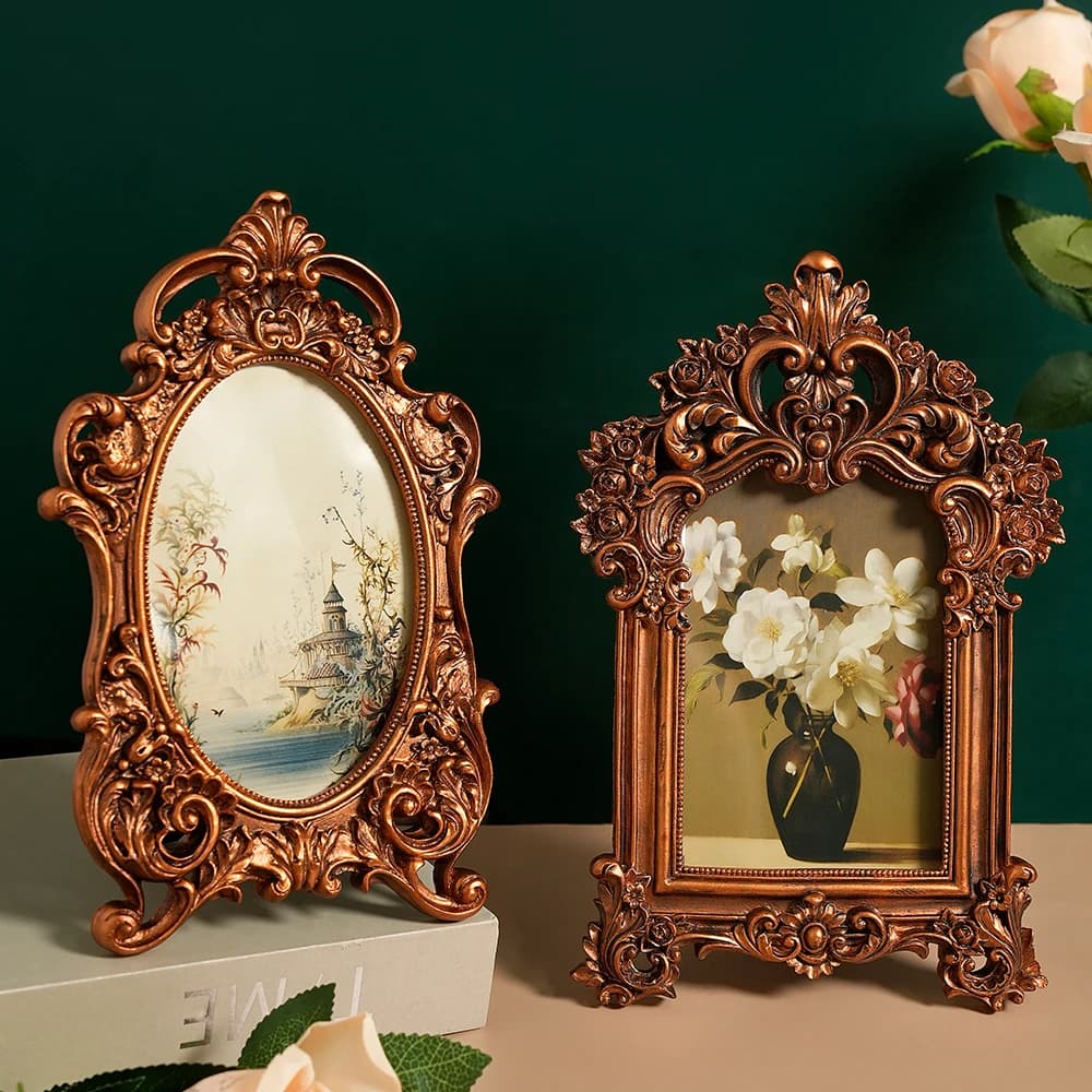 Un stile europeo creativo in stile americano intagliato cornice per foto in resina vintage cornice per la decorazione della casa espositore da parete cornice per foto di nozze