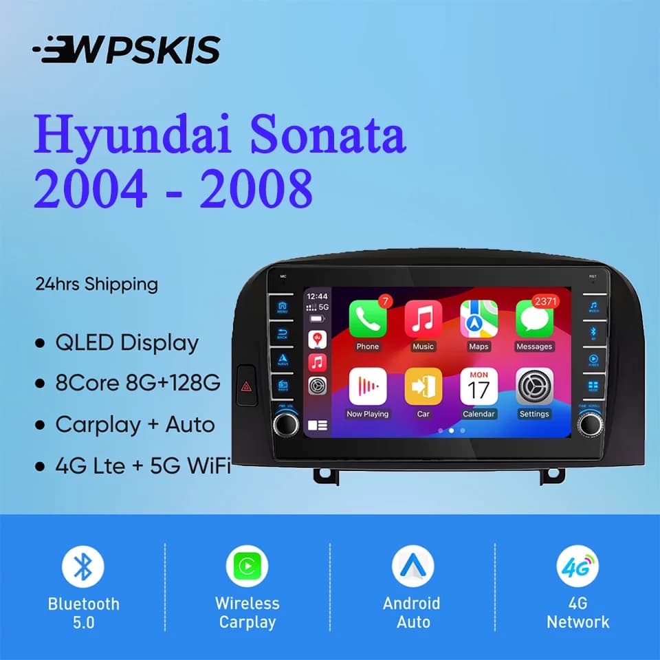 8G Ram 128GB QLED autoradio Video Audio A/V musica lettore DVD GPS Navi per Hyundai Sonata NF 2004 - 2008 Carplay Auto DSP RDS