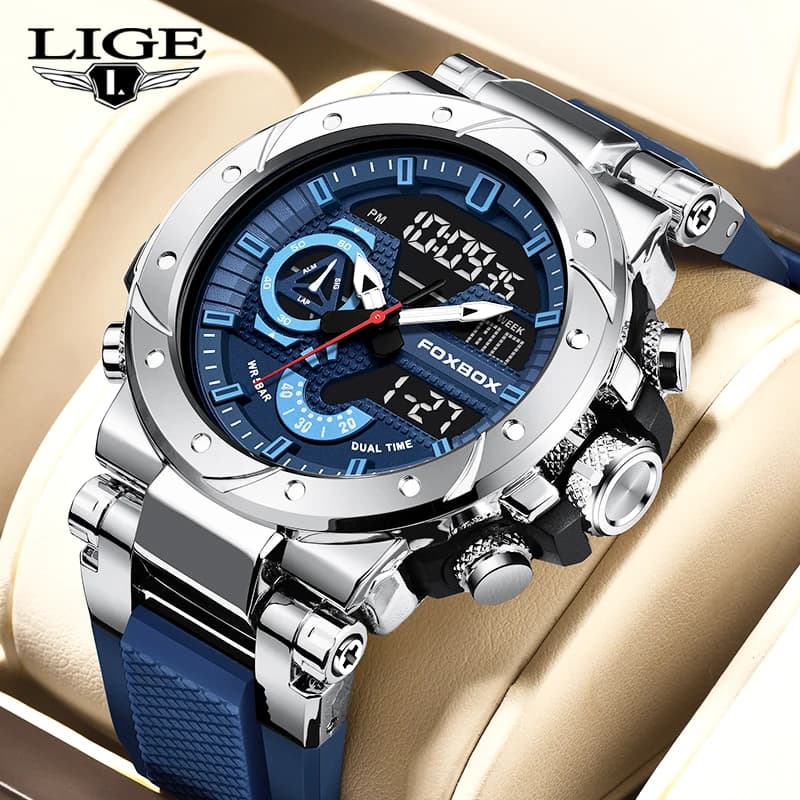 FOXBOX Top Brand Orologi da uomo di lusso al quarzo impermeabile orologio da polso digitale moda militare orologio da uomo orologio luminoso Reloj Hombre