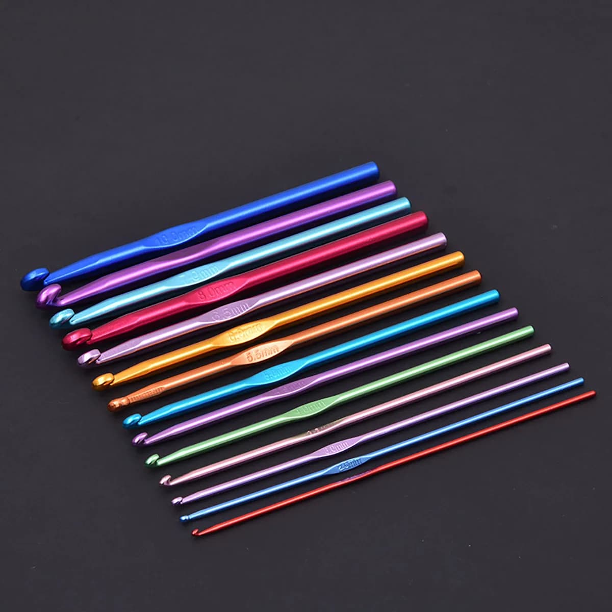 8pcs Metal Handle Crochet Hook Colorful Aluminum Knitting Needles Single Head Crochet Knitting Yarn Crafts DIY Apparel Needles