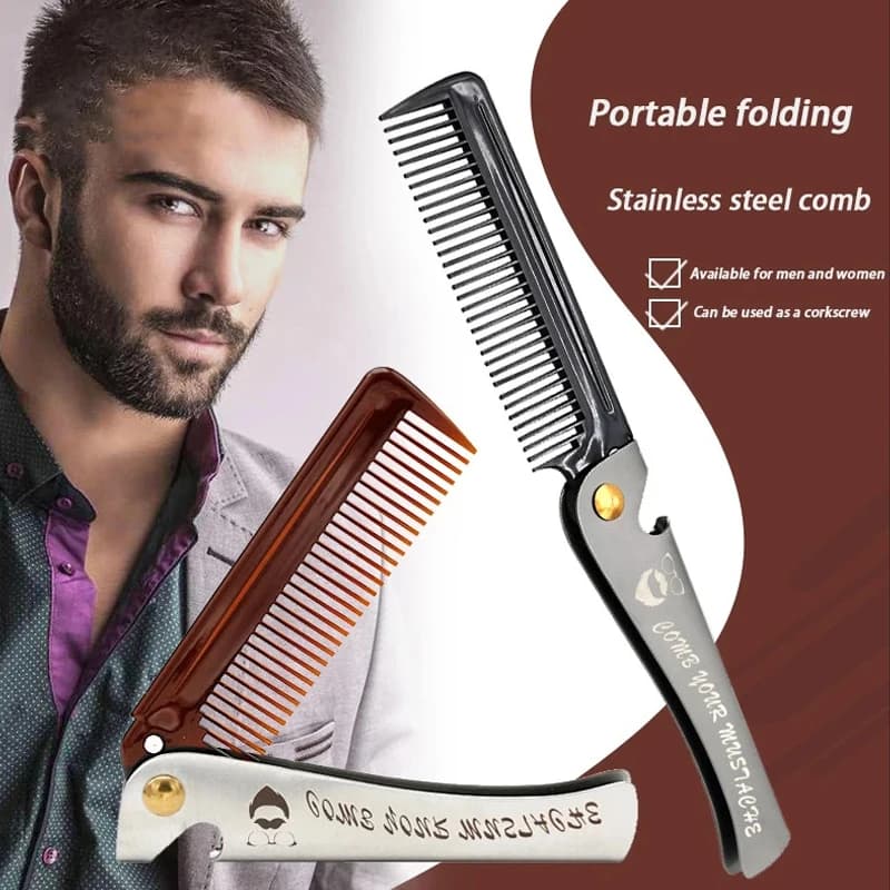 1pc foldable portable comb - used for styling and beard care, perfect for carrying around For Hair Accessories