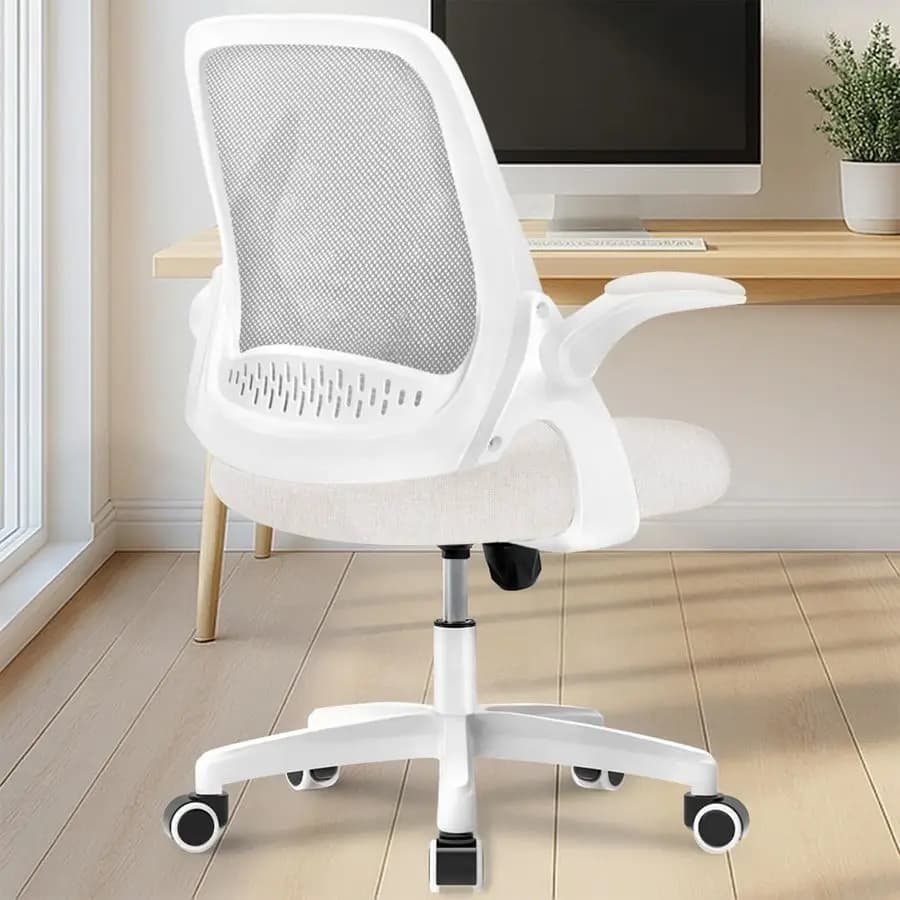 Sedia Ergonomica da Ufficio e Gaming con Supporto Lombare, Altezza Regolabile, Ruote Girevoli, Braccioli Ribaltabili, Sedia in Rete per Computer