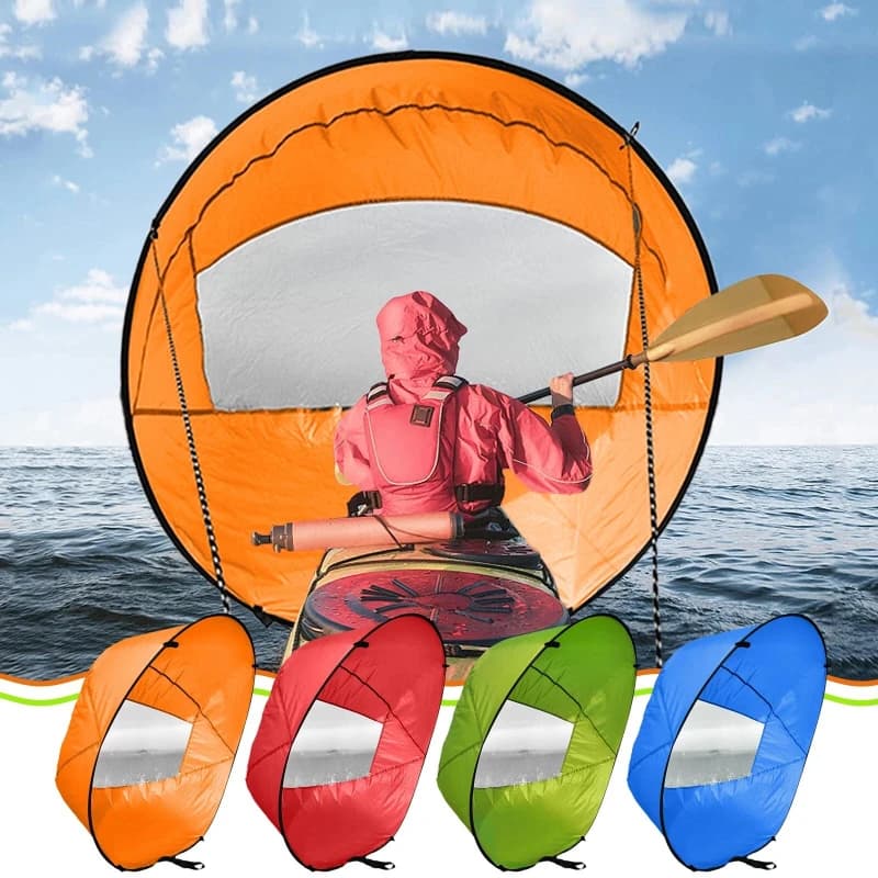 Vele da paddle upwind/downwind portatili da 42 pollici con 5 pezzi di corda pieghevole ultraleggera portatile ad alta trasparenza vela kayak canoa barca