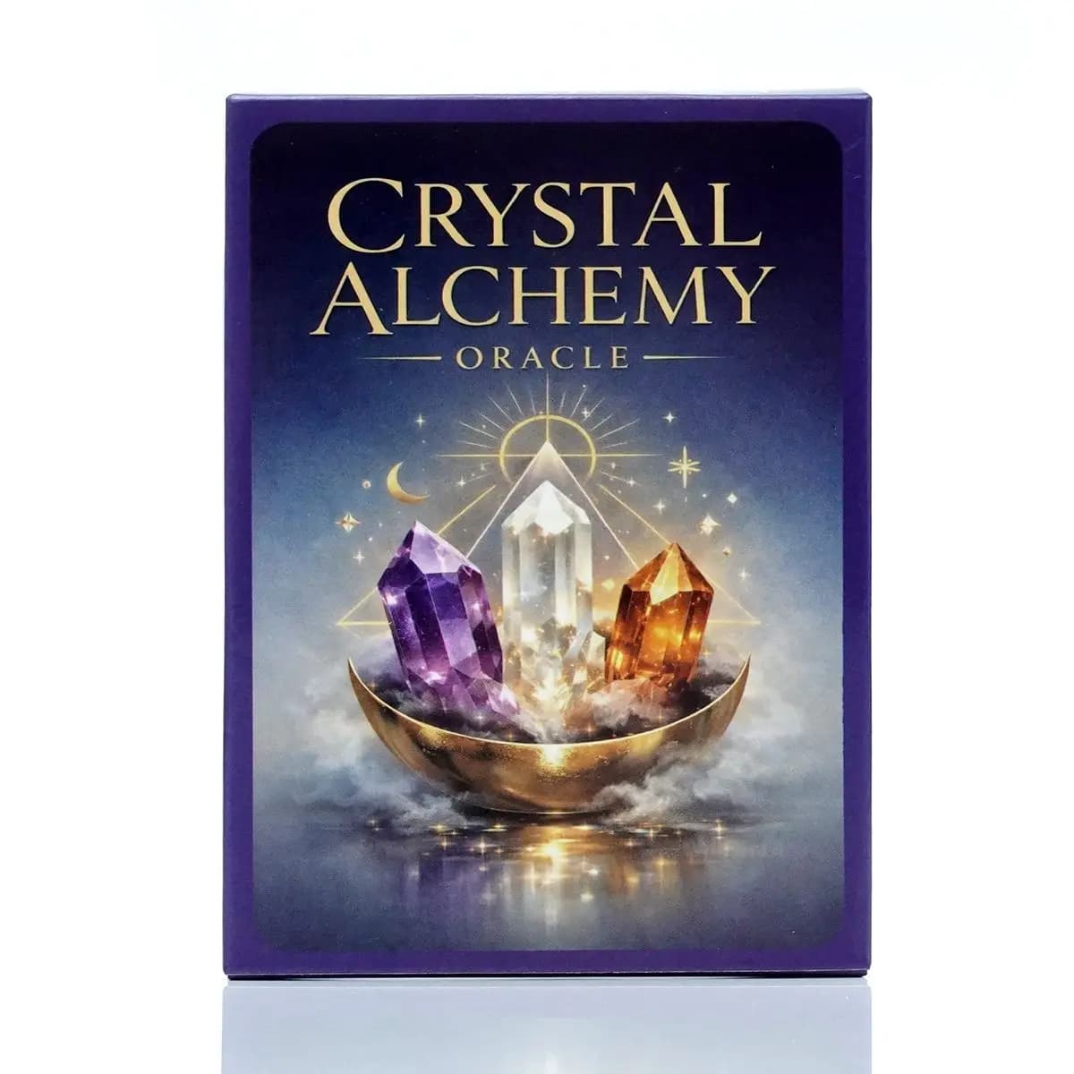 Crystal Alchemy Oracle Deck – 35-Card Inspirational Oracle Cards with Chakra Focused Wisdom 10.4*7.3cm