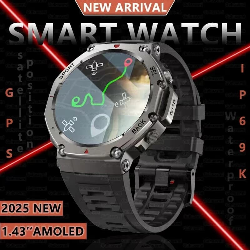 T-Rex 2025 GPS Astuto Della Vigilanza 5 ATM Impermeabile Per amazfit Built-in Dual-band GNSS Bussola Militare Sport Smartwatch Uomini Strava