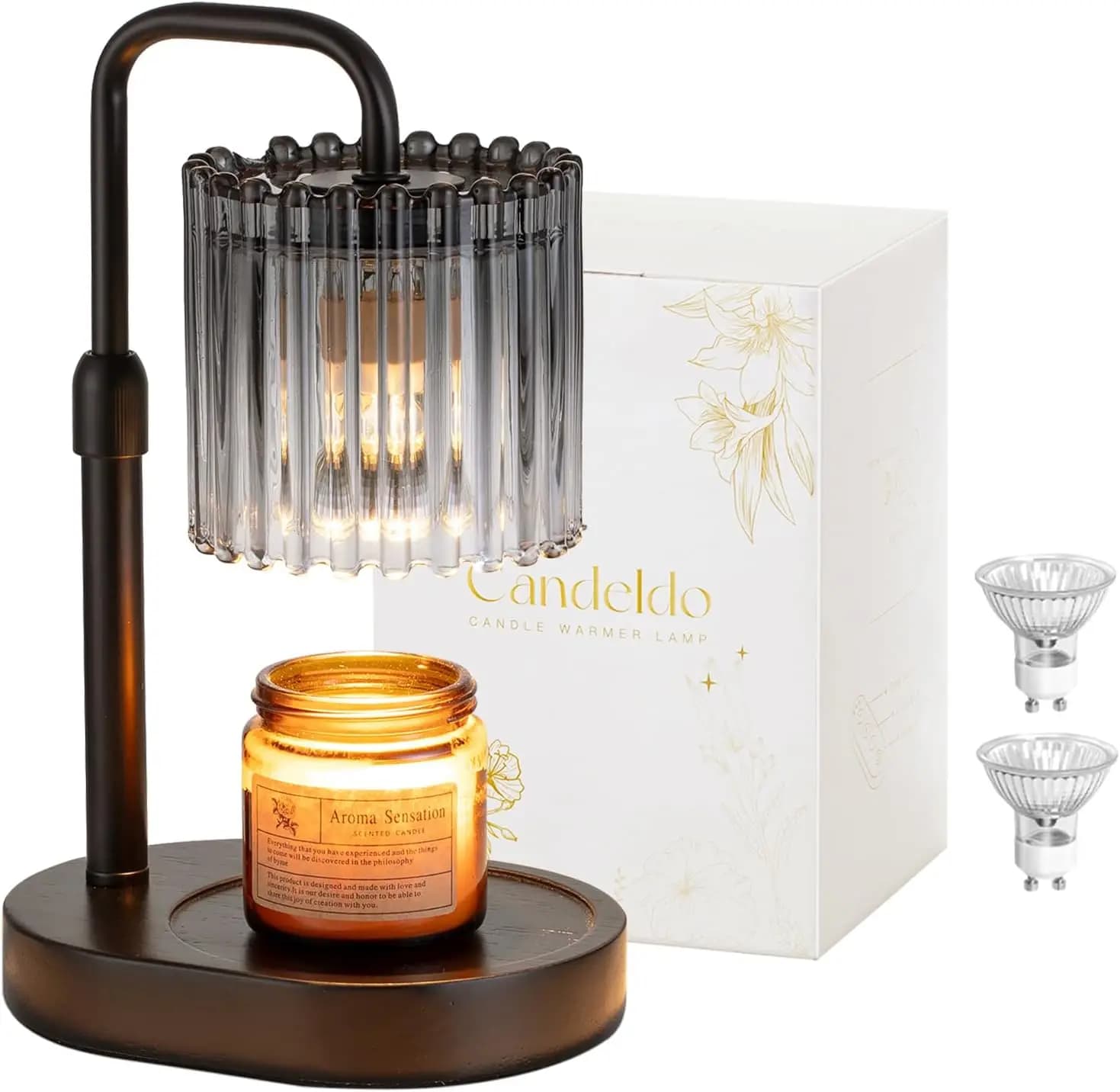 Adjustable Scaldacandele Lamp with Timer and Dimmable Light, Modern Furniture Style Farm for Home and Gift