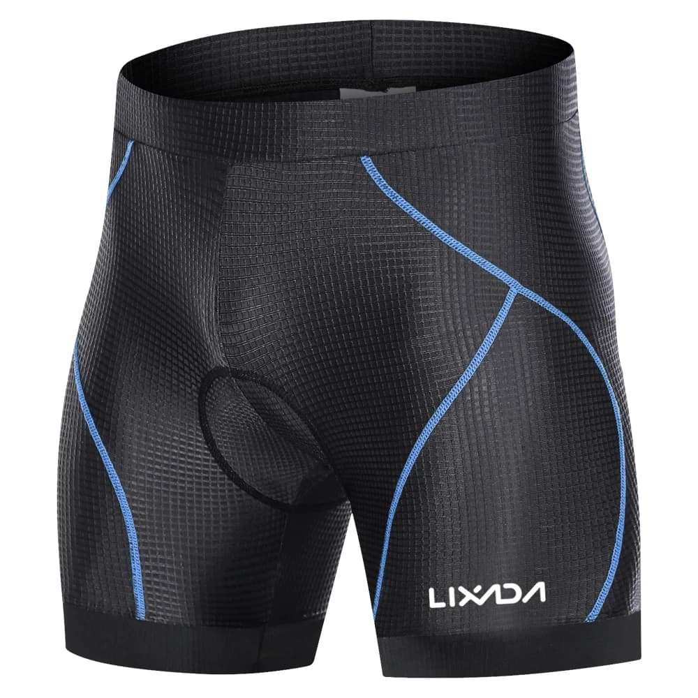 Pantaloncini Imbottiti da Ciclismo per Uomo con Grip Antiscivolo, Slip Imbottito 3D, Pantaloncini da Bicicletta con Imbottitura