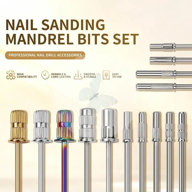 Mandrel Bit for Nail Sanding Bands Mini Large Size Compatible Electric Manicure Tool for DIY Nail Art