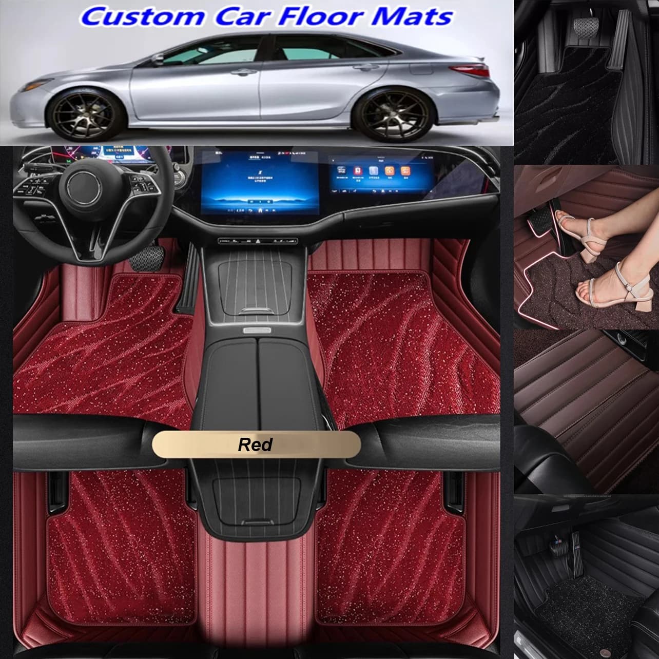 Tappetini per auto personalizzati 5D per Acura MDX 2006-2023 anni Tappeti per auto Doppio strato Piede Coche Coperta Accessori Fodere