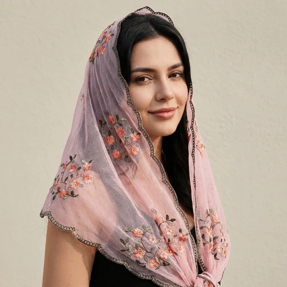 Fashion Ethnic Style Plum Blossom Scarf Thin Lace Square Scarf Headkercheif Hijab Neck Tie Shawl Travel