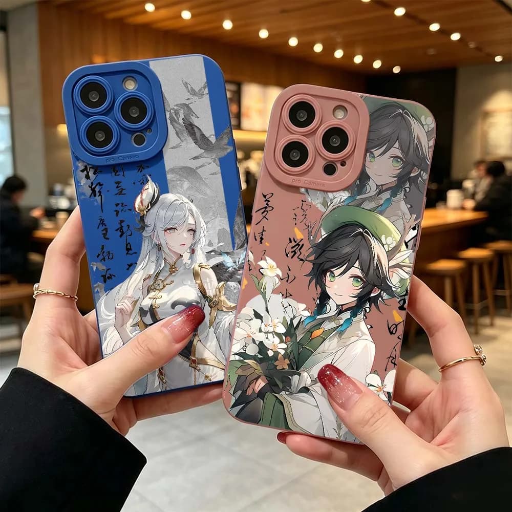 Anime G-Genshin I-Impacts Phone Case For iPhone 17 16 15 14 Pro Max 12 11 13 17 Air XS 7 8 Plus 16e Fall Proof Soft Cover