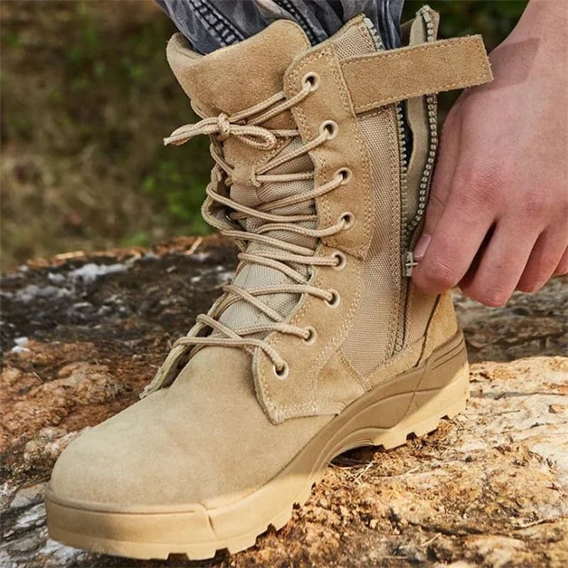 Scarponi tattici con lacci per uomo e donna, scarponi da trekking, scarponi da combattimento da deserto, scarpe antinfortunistiche da lavoro.