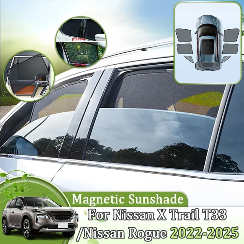 Tende Da Sole Magnetiche Per Nissan X Trail T33 2023 2022 2024 2025 Auto Maglia Parasole Parabrezza Finestrino Laterale Visiera Strumenti Accessori