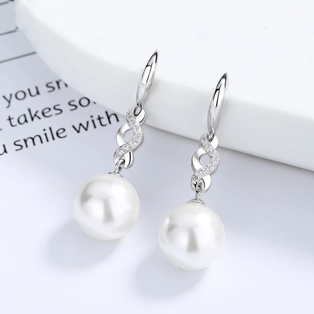 Orecchini pendenti a goccia lunga con perle di cristallo coreane in argento sterling 925 per le donne Bambini Regalo di gioielli per feste di nozze Pendientes femminili
