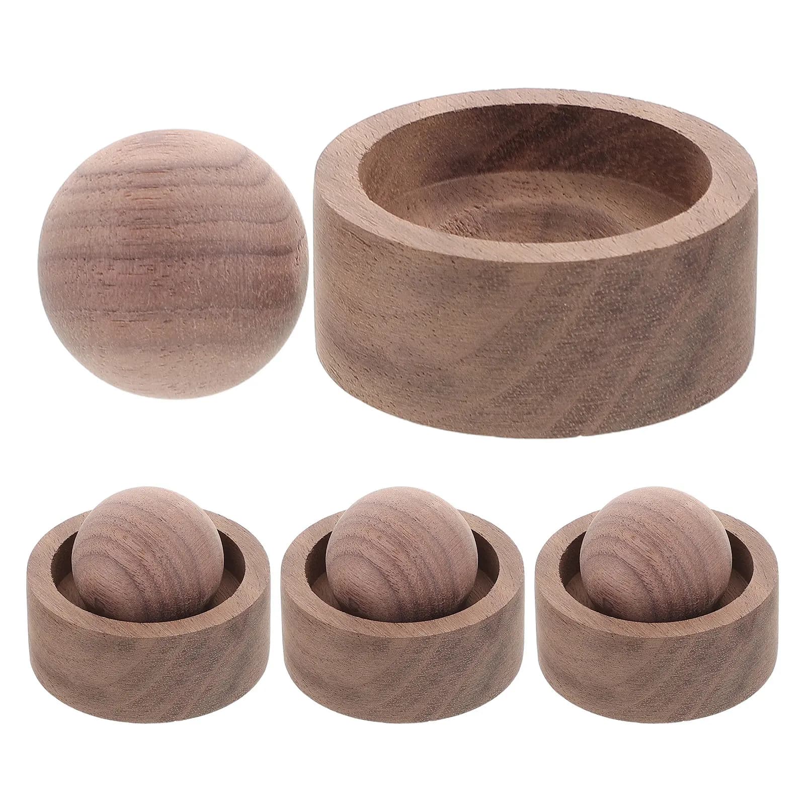Set di 4 Diffusori per Oli Essenziali in Legno Naturale di Noce, Diffusore Passivo per Aromaterapia, per Auto, Scrivania e Interni