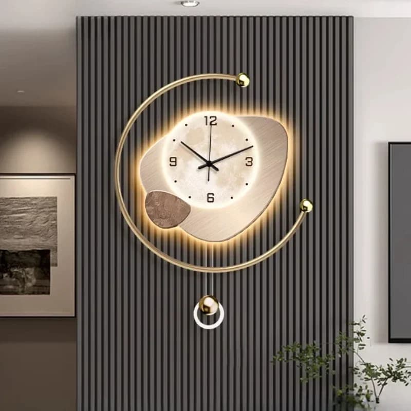 Modern Light Luxury Clock Wall Unique Decoration Designer Aesthetic Art Clock Wall Light Luxury Reloj Pared Home Furniture