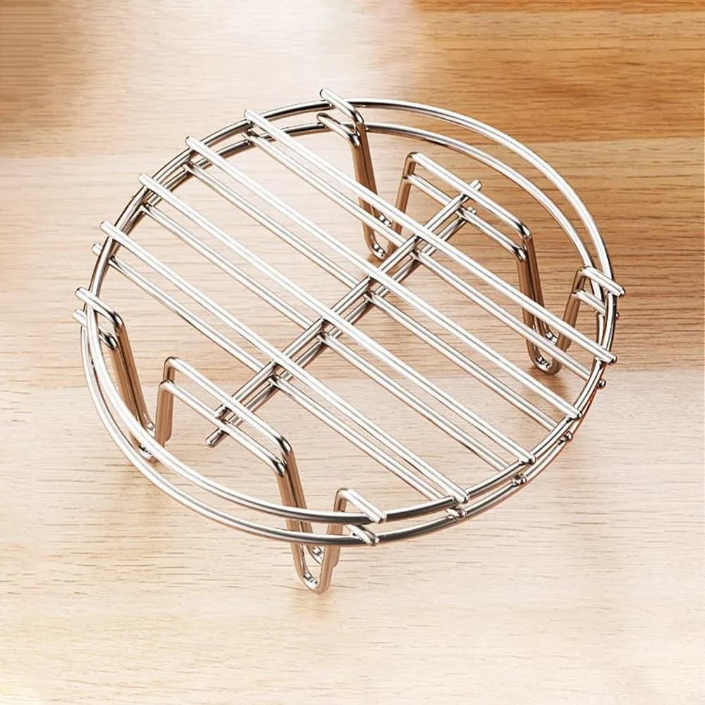 Set di Accessori per Friggitrice ad Aria in Acciaio Inossidabile, Teglia Rotonda da 6 Pollici, Teglia per Pizza, Griglia per Cottura a Vapore per Friggere e Cuocere Torte