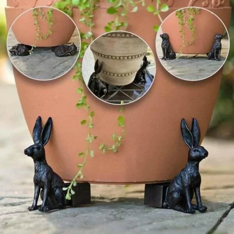 3 pcs flower pot feet Stand animal shape cat dog pots for plants riser Pad outdoor garden resin pot foot plant Bonsai holders