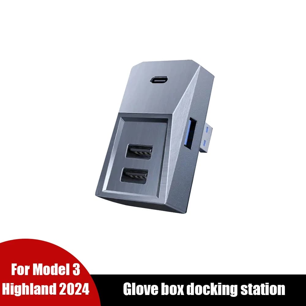 Docking station per vano portaoggetti conducente sinistro Tesla Model 3 Highland 2024 Hub USB Docking Station Car Extender Accessori auto