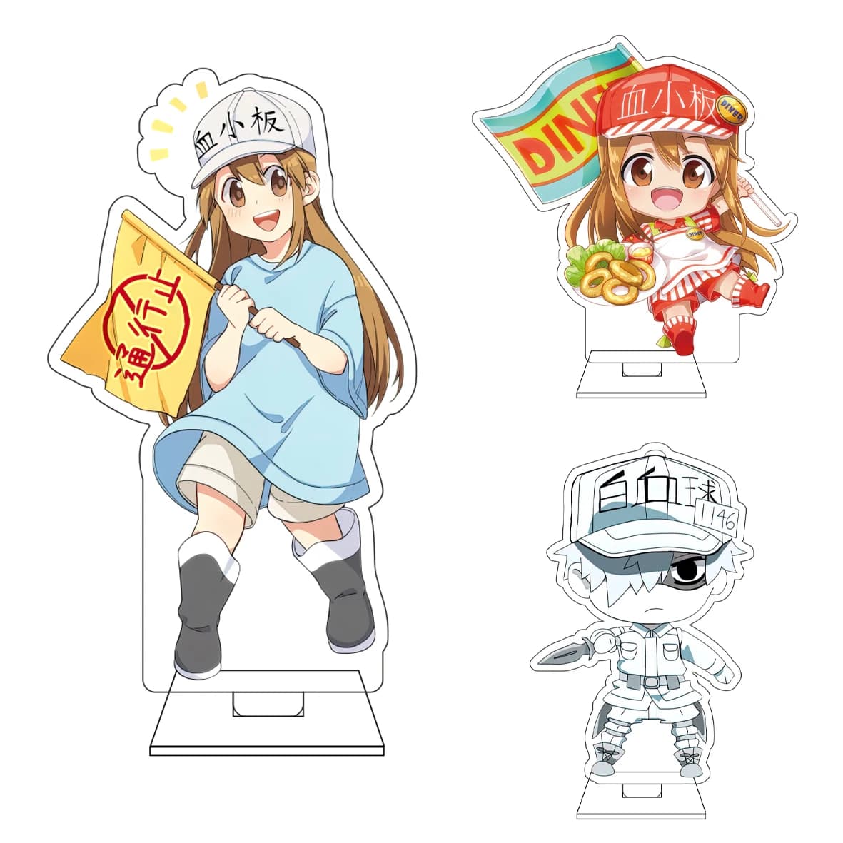 Anime Cells at Work! 10CM Statuetta in Acrilico di Killer T cells, Ornamento a Forma di Piastrina, Regalo per Cosplay