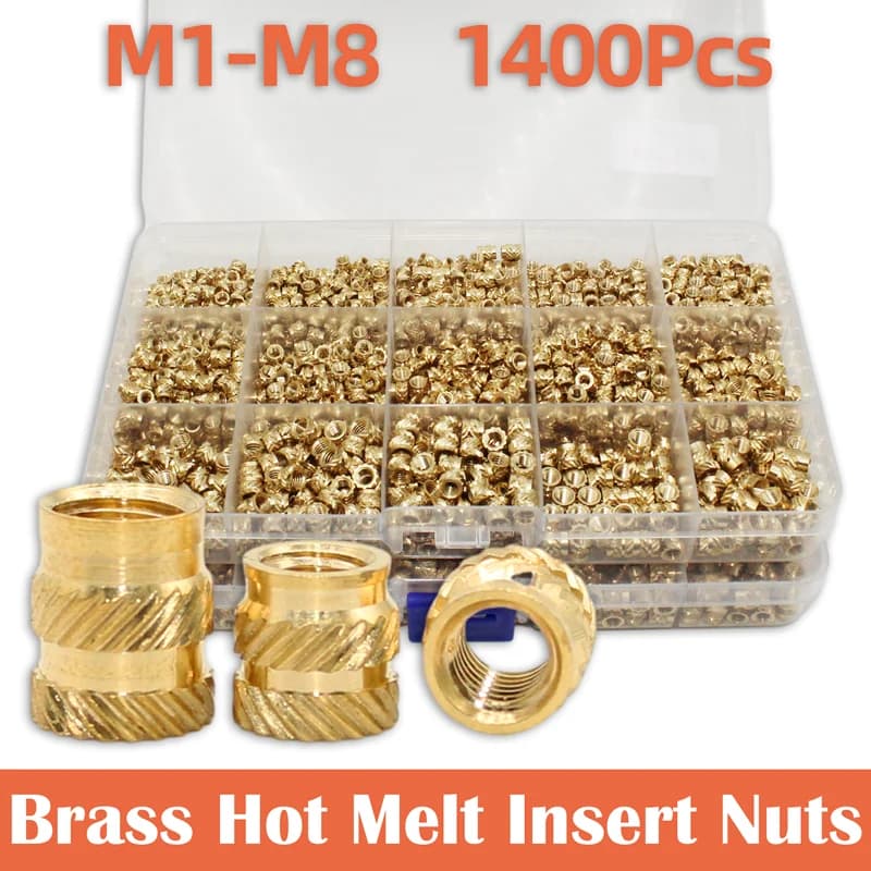 M2 M2.5 M3 M4 M5 M6 M6 M8 Hot Melt Heat Zigrinate Incorporated copper insert for plastic injection for 3D printing