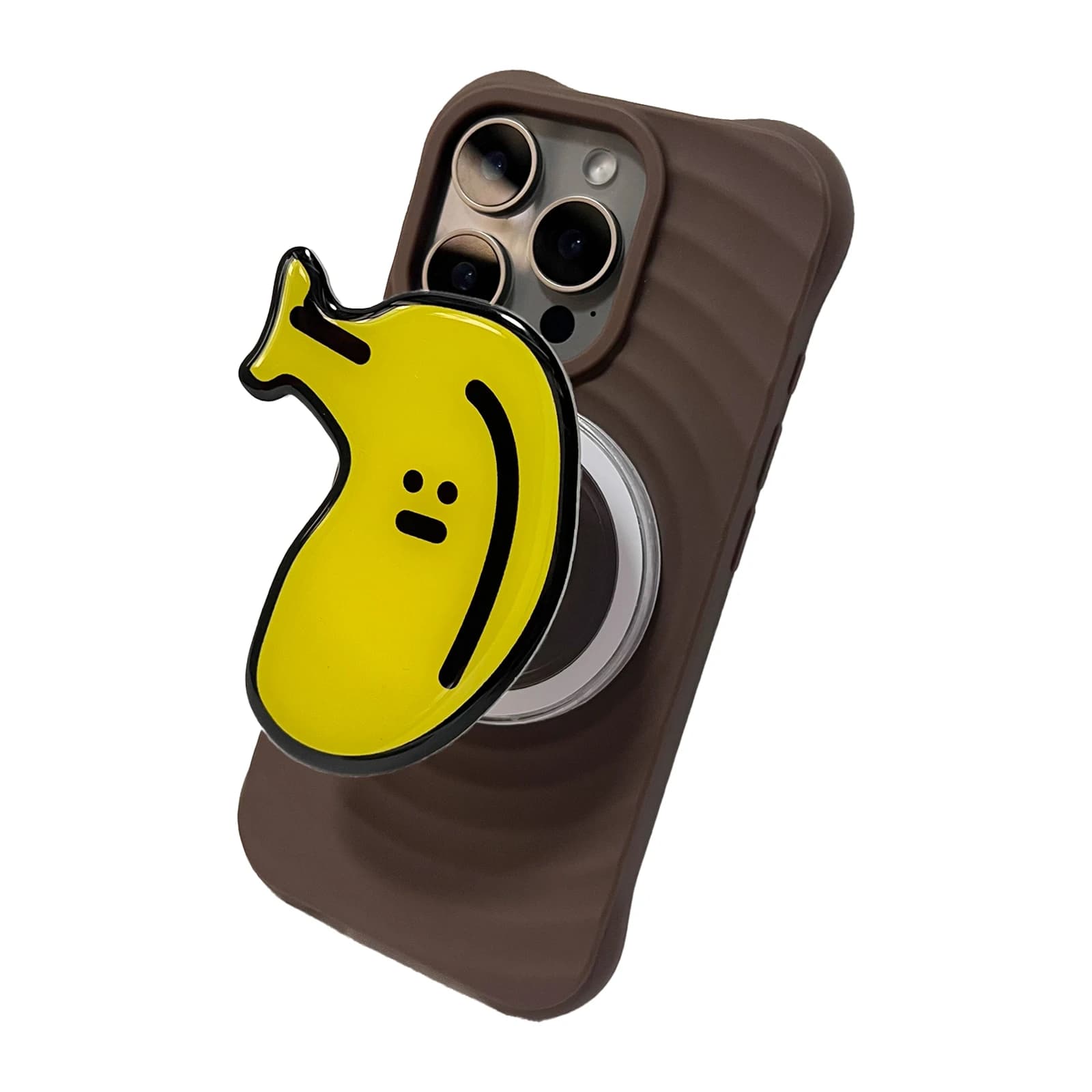 Coreano simpatico cartone animato grande banana supporto per telefono Griptok supporto per iPhone 17 16 PM Samsung Grip Tok presa staffa regalo per ragazza
