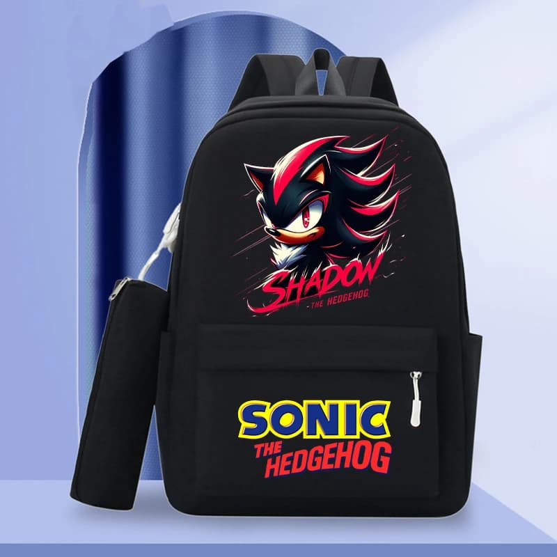 Sonics Boy Girl Borsa da scuola Astuccio per matite Zaino moda cartone animato Zaino per adolescenti Zaino per studenti Zaino anime Regalo di compleanno