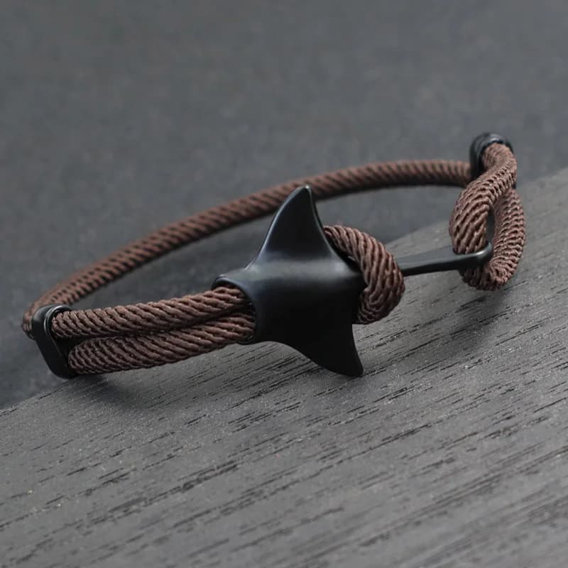 Bracciale da uomo Devilfish regolabile con animali marini, corda a mano, spiaggia, surf, corda lunga, Manta Braclet, gioielli Pulseira
