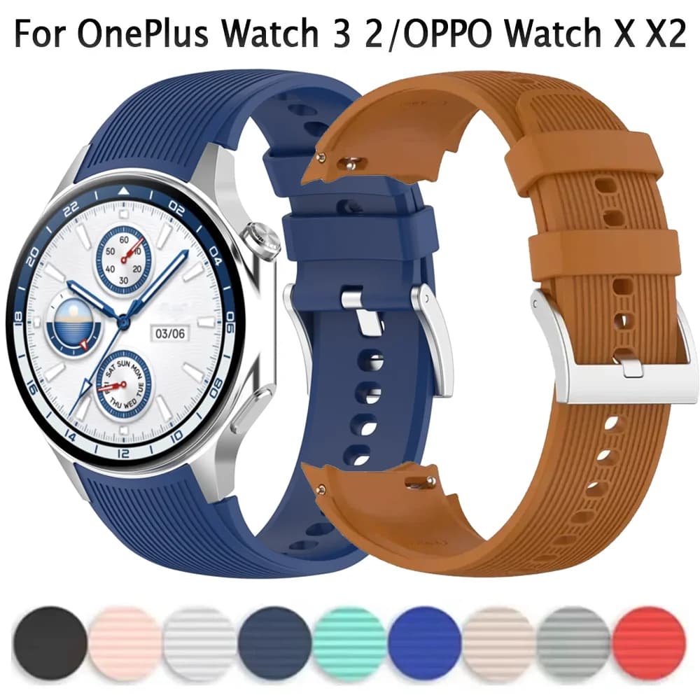 Cinturino in silicone No Gap per Oppo Watch X X2 cinturino di ricambio Correa per OnePlus Watch 2 3 2R cinturino Smartwatch