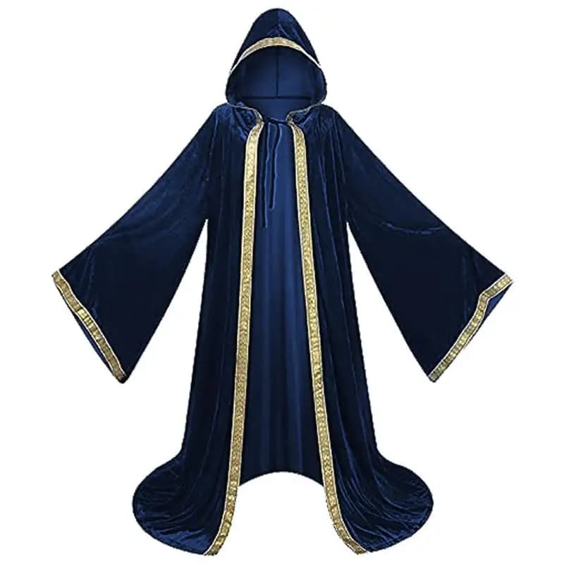 Halloween Performance Cosplay Godfather Death Velvet Cloak Printed Women's Traditional Costume Stage Performance Dress