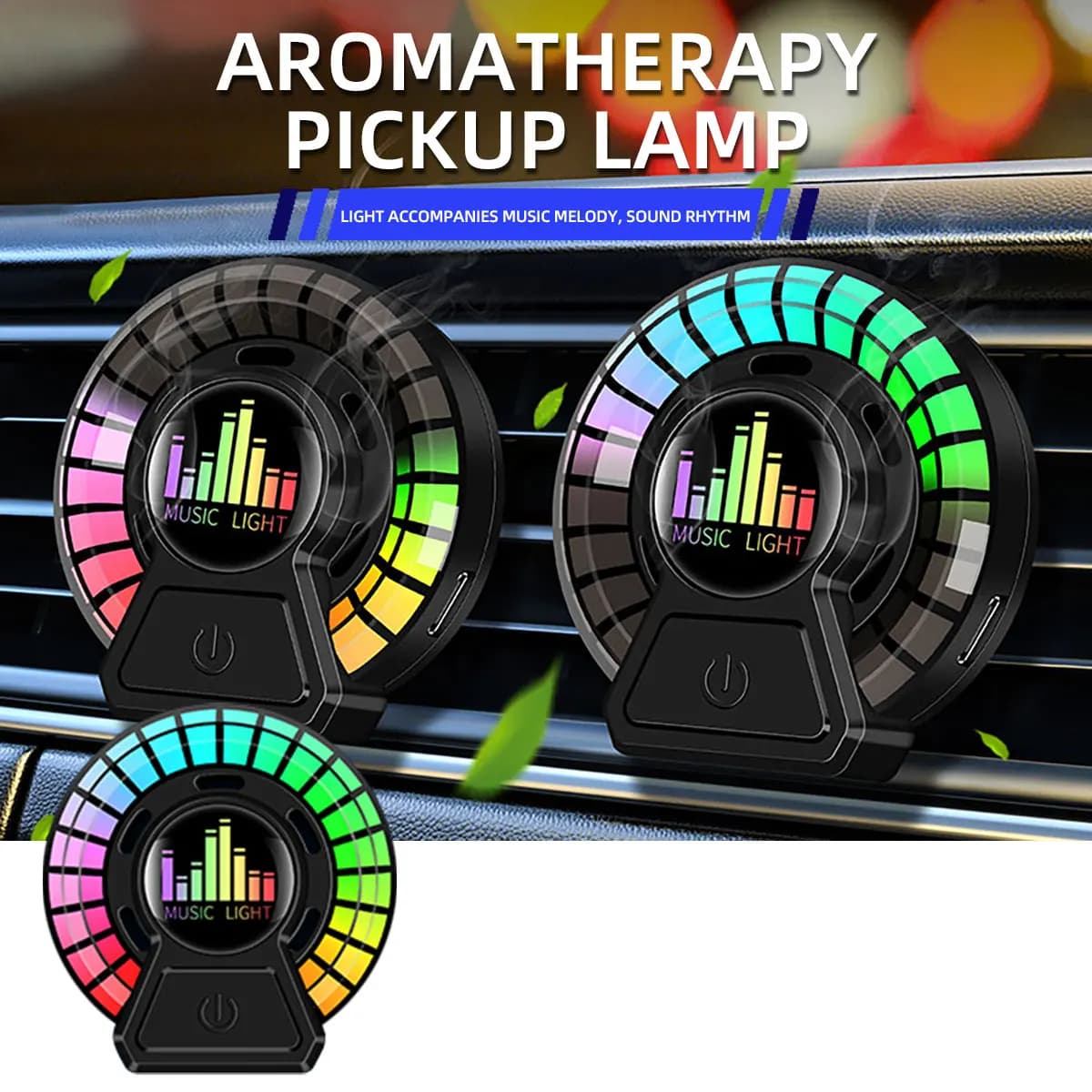 Lampada Ritmica per Auto con Deodorante, Striscia LED RGB, Luce a Controllo Sonoro, Illuminazione Atmosferica Attivata dalla Voce
