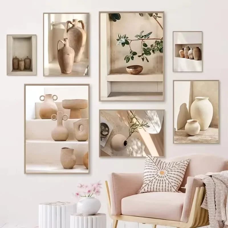 Classic Vase Still Life Canvas Painting Ins Style Aesthetic Wall Art Bohemian Poster Prints Picture for Modern Living Room De