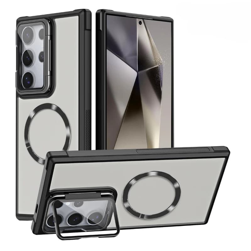 Custodia di ricarica wireless magnetica Magsafe per Samsung Galaxy S25 S24 Ultra Plus S23 S24 FE Custodia protettiva per fotocamera