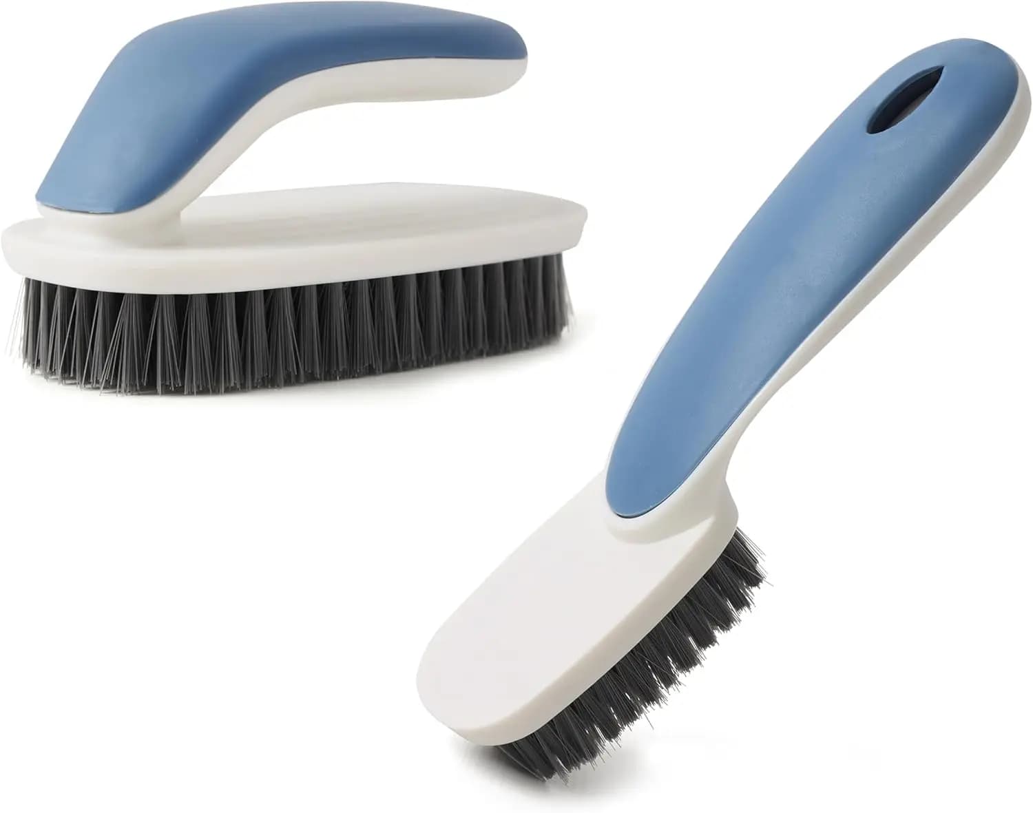 Laundry Scrub Brush 2 Pack with Soft Bristles for Clothes Shoes Hats and Household Cleaning (Blue)