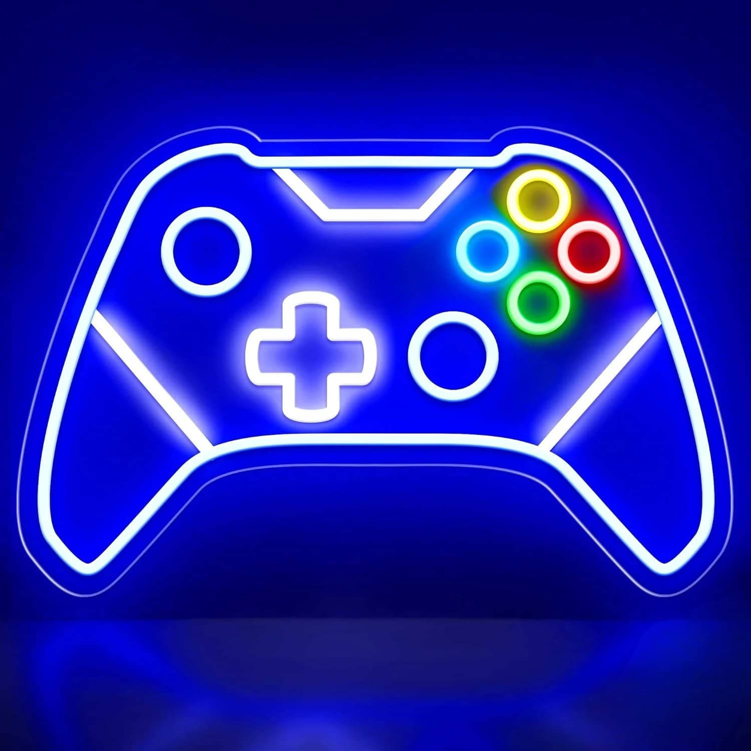 Insegna al neon per giocatori Insegna al neon a LED a forma di gamepad per l'arredamento della stanza dei giocatori Alimentata tramite USB per i migliori regali dei giocatori per adolescenti, ragazzi e bambini