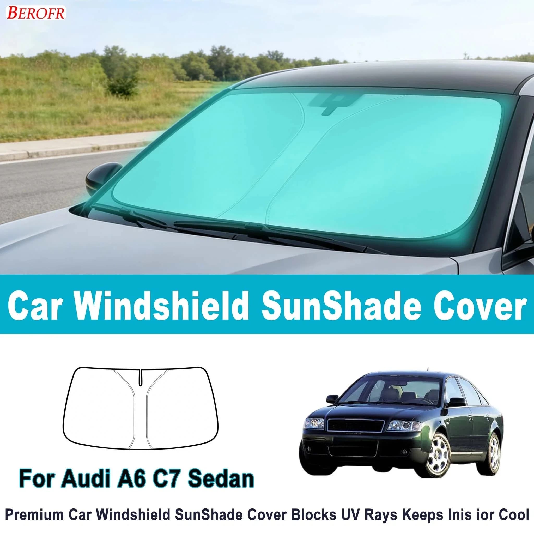 For Audi A6 C7 Sedan 2012-2016 Car Windshield Sunshade Cover Front Window Sun Shade Heat Insulation Summer Auto Accessories
