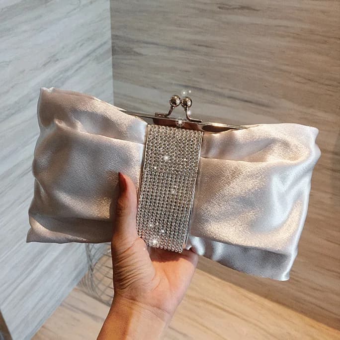Borsa da sera da donna Pochette con strass Pochette da cena in cristallo Portafoglio Borsa da sposa Banchetto per feste Farfalla nera