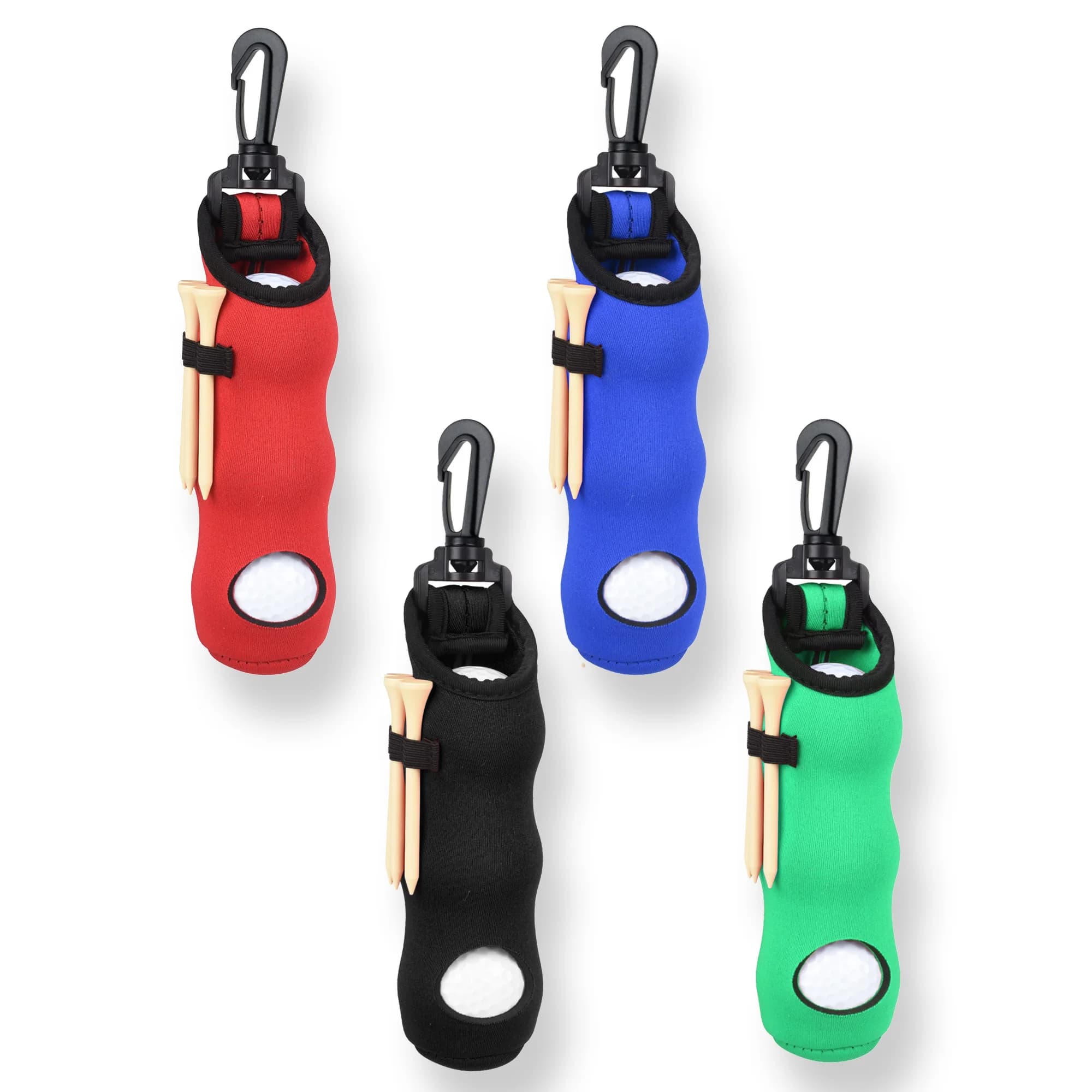 Porta tee da golf Borsa da trasporto per palline da golf in neoprene Custodia Porta palline da golf Portachiavi Clip da cintura Accessori per regali da golf