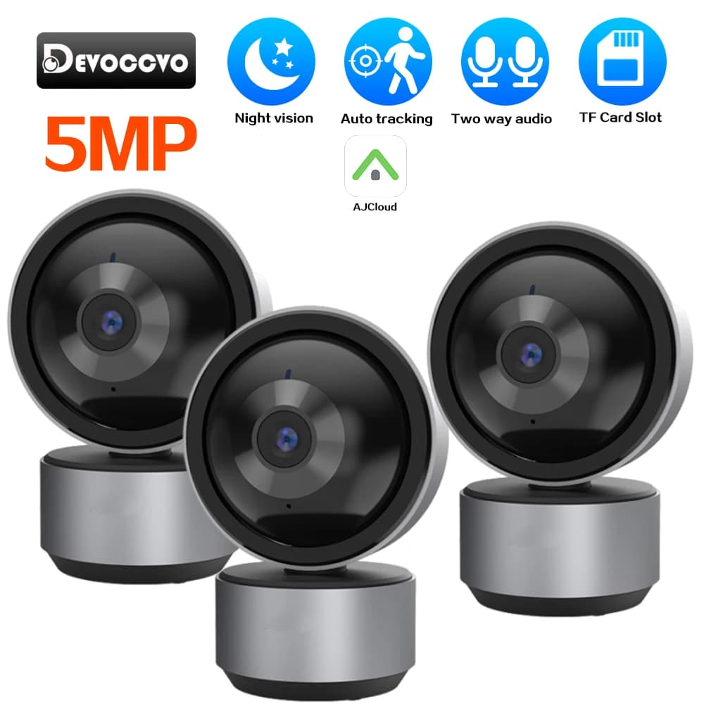 Telecamera IP WiFi 5MP 2K per Interni, Wireless PTZ con Tracciamento Automatico, Mini Telecamera di Sicurezza, Baby Monitor, Videosorveglianza CCTV per Casa