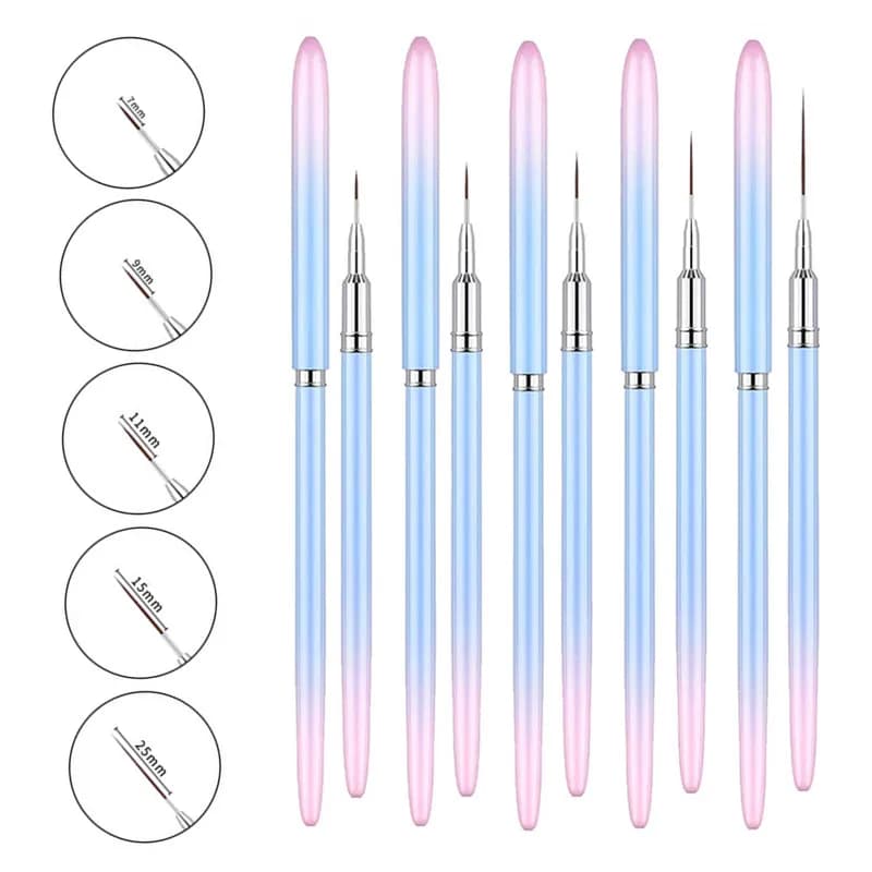 Pennelli per unghie rosa pennello per Nail Art in Gel pennello per smalto per unghie pennello per Nail Art Design pennello Set penna da disegno per Gel