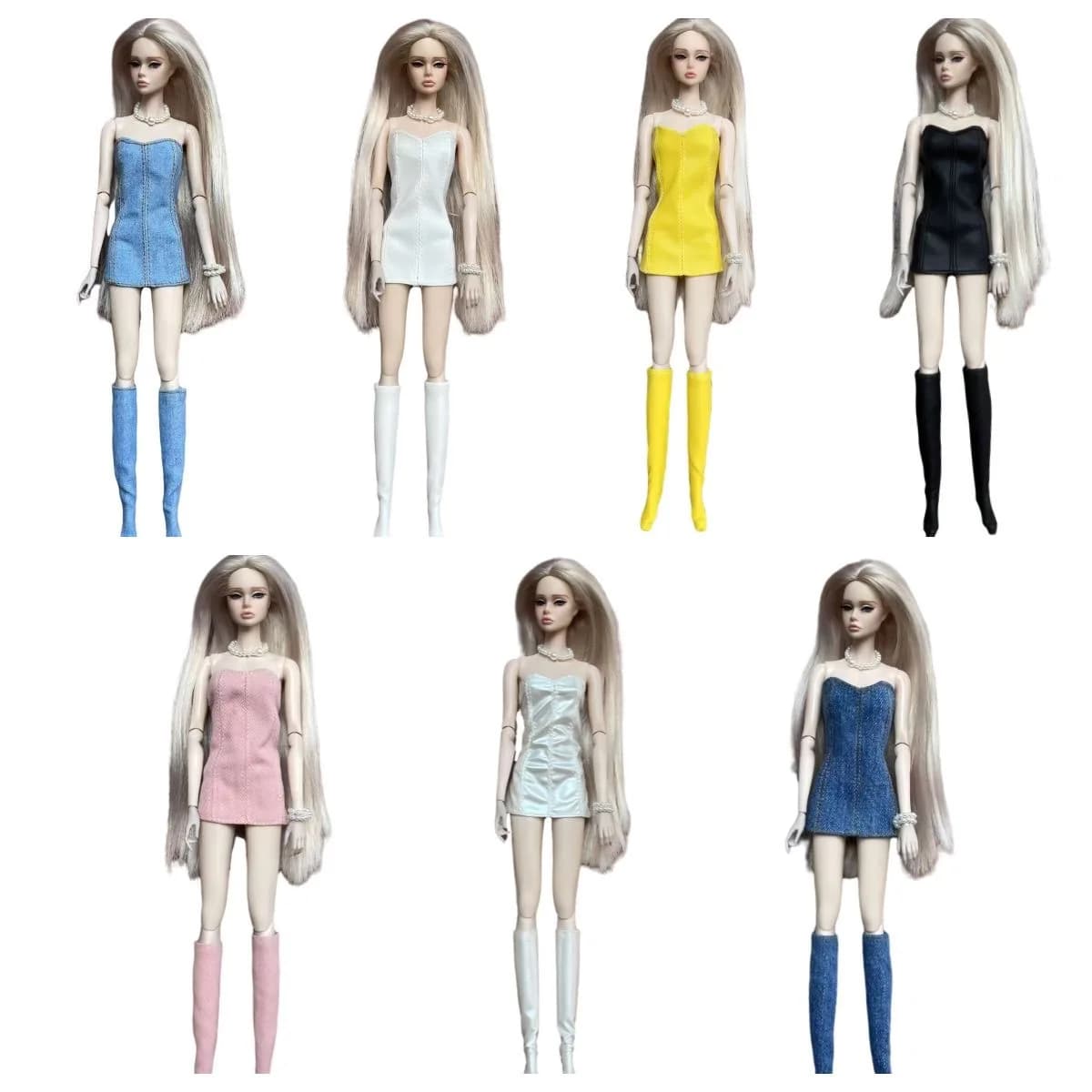 1/6 Fashion Star Supermodel Doll Gonna Set Per 30 cm Mengfan PP FR Xinyi Dress Up Spice Girl Gonna + Copriscarpe Suite di vestiti
