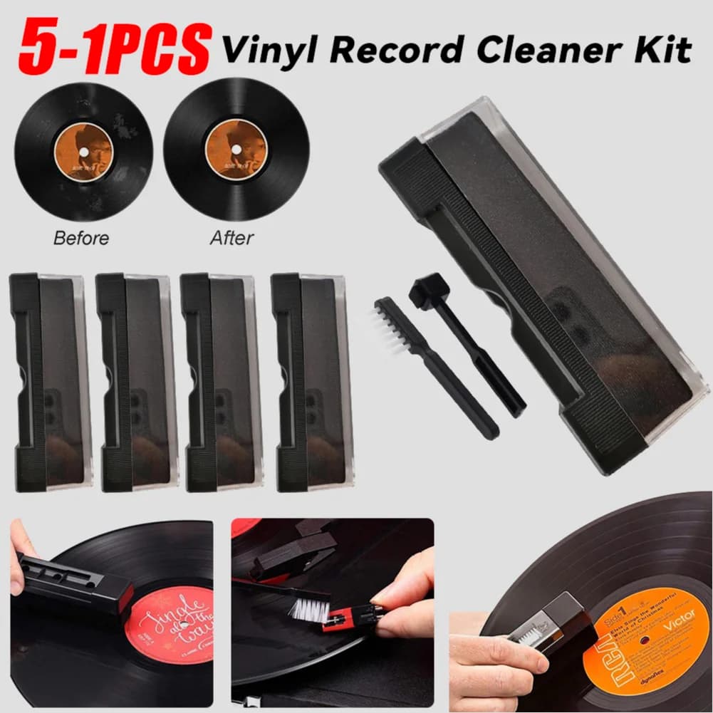 1-5Set Anti Static Vinyl Record Cleaner Dust Remover Brush kits for Phonograph Turntable LP Vinyl Records Cleaning Brush Set