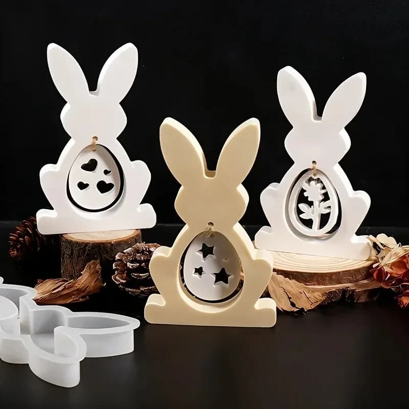 Stampi in Silicone 3D per Pasqua, Modello 2026 - Ultima Versione | Forme di Coniglio, Uovo e Fungo per Resina e Gesso, per Creare Decorazioni da Appendere