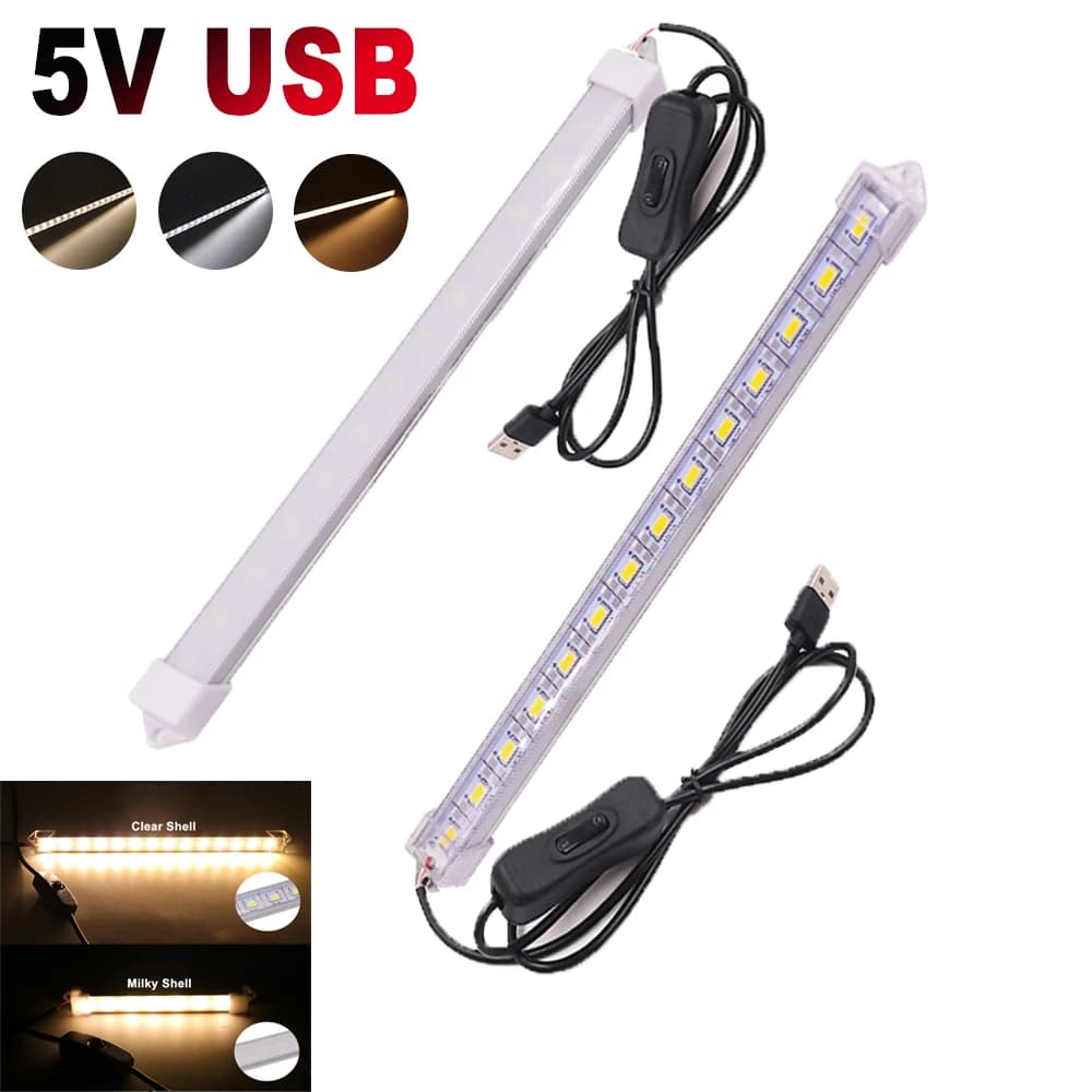 Barra luminosa a LED 5V Striscia rigida alimentata tramite USB SMD 5630 10CM 20CM 35CM 40CM 50CM LED bianco caldo/naturale/freddo sotto la luce dell'armadio