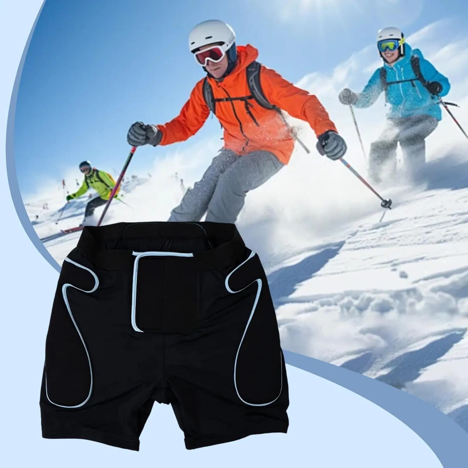 Pantaloncini Protettivi Imbottiti Resistenti agli Strappi, Protezione per il Coccige, Abbigliamento Sportivo Protettivo per Skateboard, Sci e Pattinaggio su Ghiaccio