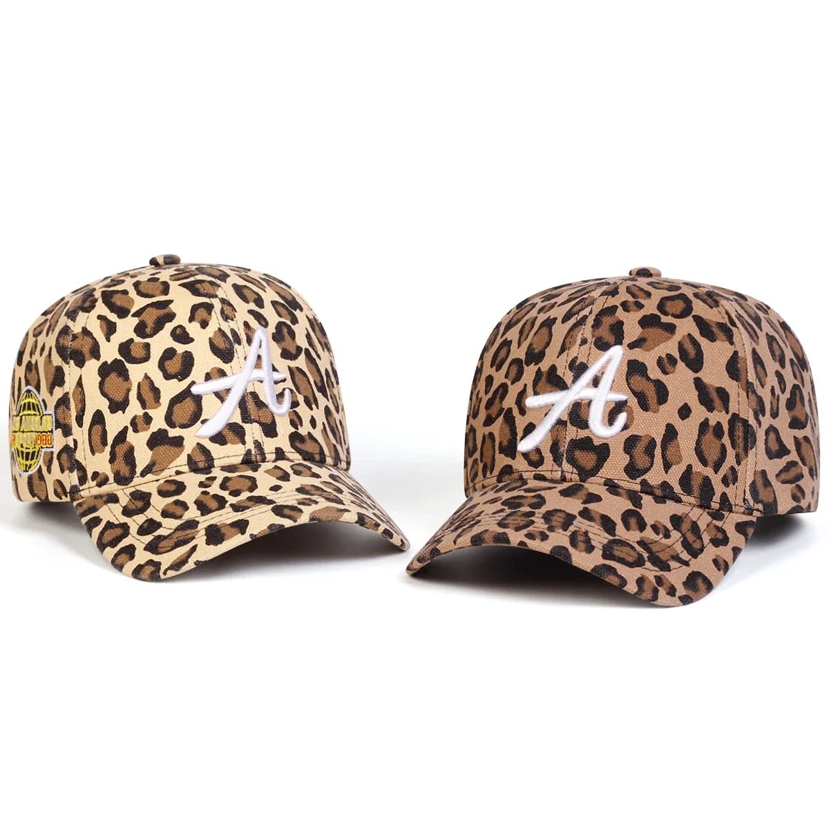 Cappellini da baseball unisex con stampa leopardata e ricamo a forma di lettera, cappelli casual regolabili per primavera e autunno, cappello protettivo per il sole, cappello sportivo