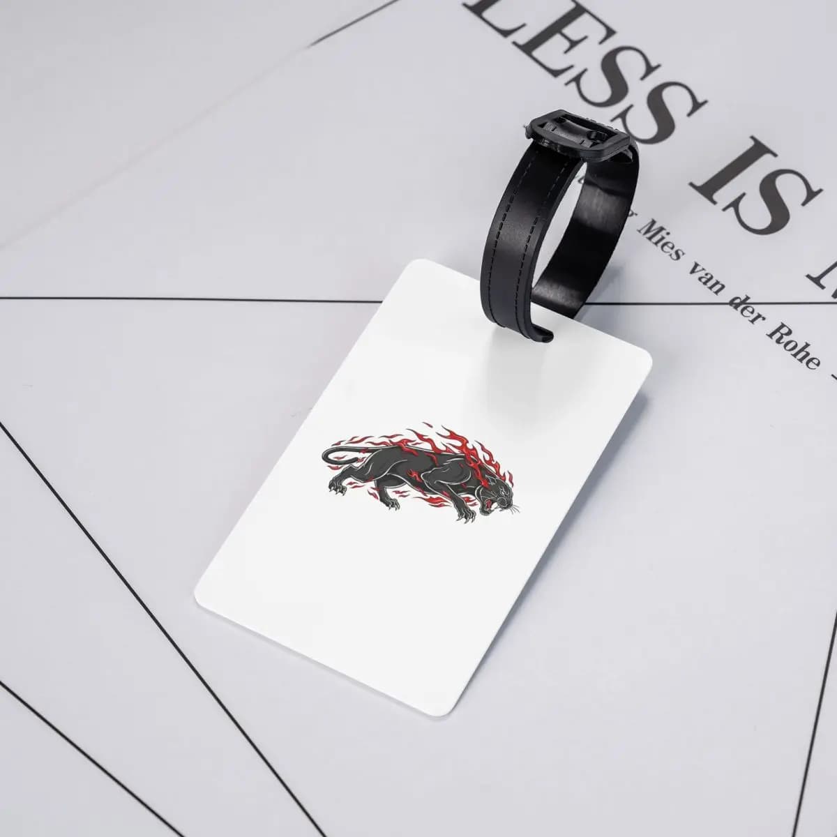 Etichette per bagagli Fiery Panther Flaming Beast, accessori per valigie, etichetta per bagaglio da viaggio, porta etichette per nome e indirizzo